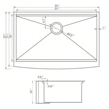 33 L X 22 Farmhouse Kitchen Sink Matte Black Stainless Steel 33 in. Single Bowl Farmhouse Apron Workstation Kitchen Sink with Accessory Kit