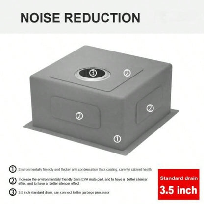 23 Inch Undermount Sink - 23x 18x 9 Undermount Stainless Steel Kitchen Sink 16 Gauge 9 Inch Deep Single Bowl Kitchen Sink Basin, Includes Drain Assembly No Additional Accessories