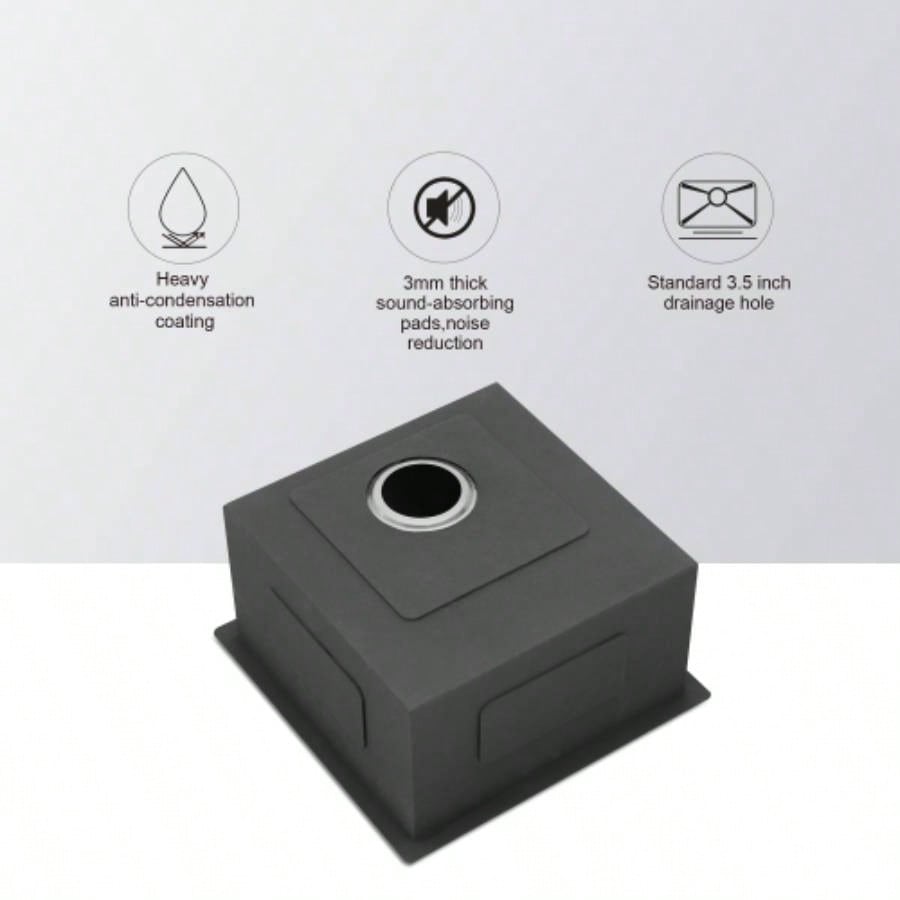 15 Inch Undermount Sink - 15x 17x 9 Undermount Stainless Steel Kitchen Sink 16 Gauge 9 Inch Deep Single Bowl Kitchen Sink Basin, Includes Drain Assembly No Additional Accessories