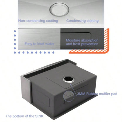 27 Inch Farmhouse Kitchen Sink - 27x21x10 Stainless Steel Apron Front Farmhouse Sink 10 Inch Deep 16 Gauge Single Bowl Kitchen Sink Basin