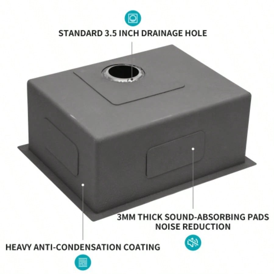 28 Inch Undermount Sink - 28x 18x 9 Undermount Stainless Steel Kitchen Sink 16 Gauge 9 Inch Deep Single Bowl Kitchen Sink Basin, Includes Drain Assembly No Additional Accessories