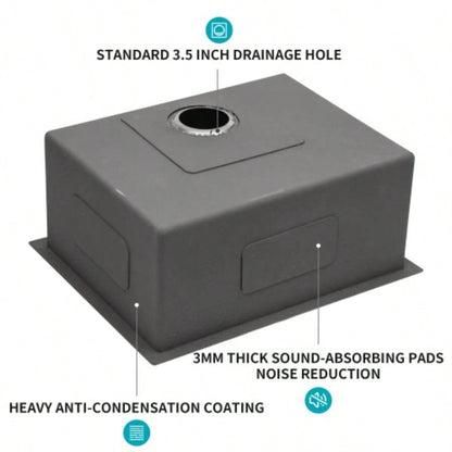 28 Inch Undermount Sink - 28x 18x 9 Undermount Stainless Steel Kitchen Sink 16 Gauge 9 Inch Deep Single Bowl Kitchen Sink Basin, Includes Drain Assembly No Additional Accessories