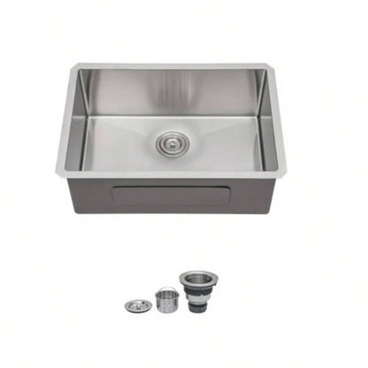 28 Inch Undermount Sink - 28x 18x 9 Undermount Stainless Steel Kitchen Sink 16 Gauge 9 Inch Deep Single Bowl Kitchen Sink Basin, Includes Drain Assembly No Additional Accessories