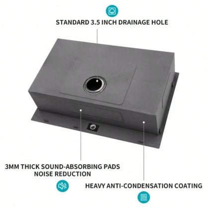 30 Drop In Kitchen Sink - Topmount Gunmetal Black Stainless Steel 16 Gauge Singe Bowl Kitchen Sink Basin