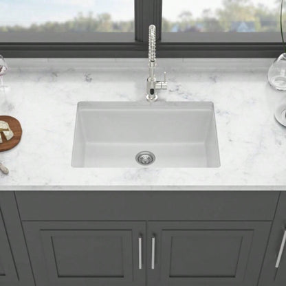 Quartz Kitchen Sink - 28x19 White granite composite Workstation undermount kitchen sink