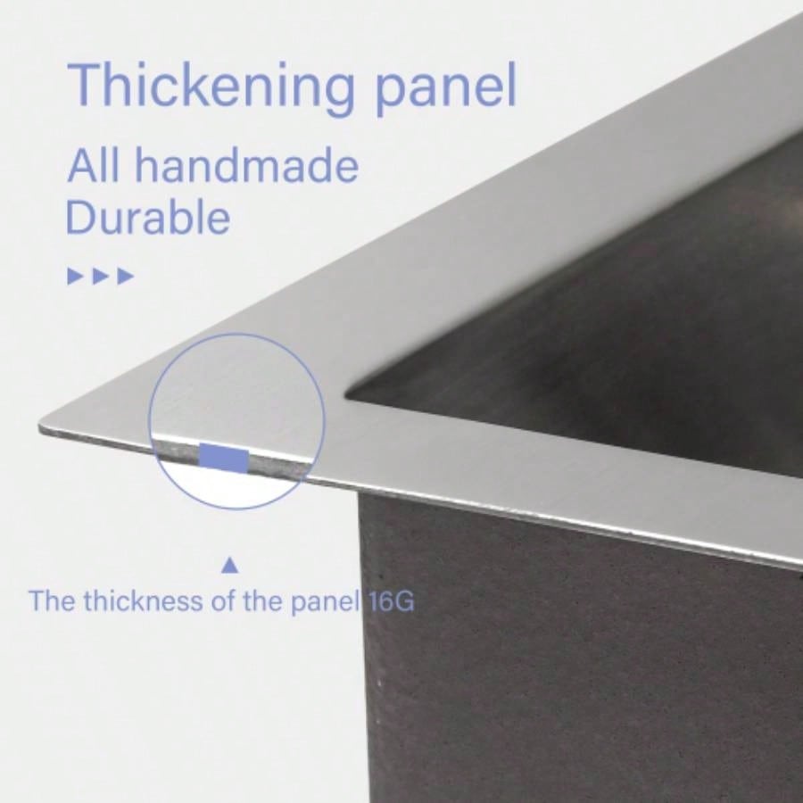 Single Bowl Undermount Workstation Kitchen Sink - 23x19x 10 Inch 16 Gauge Stainless Steel Deep Sink