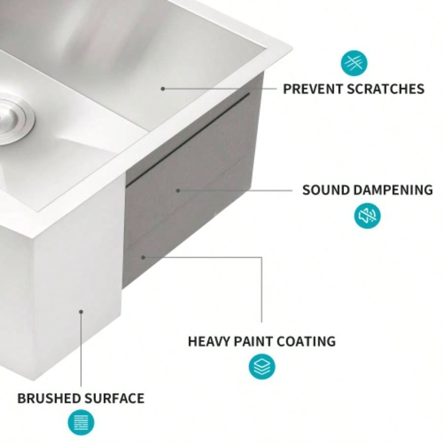 33 Farmhouse Sink - 33 Inch Kitchen Sink Stainless Steel 16 gauge Apron Front Kitchen Sink