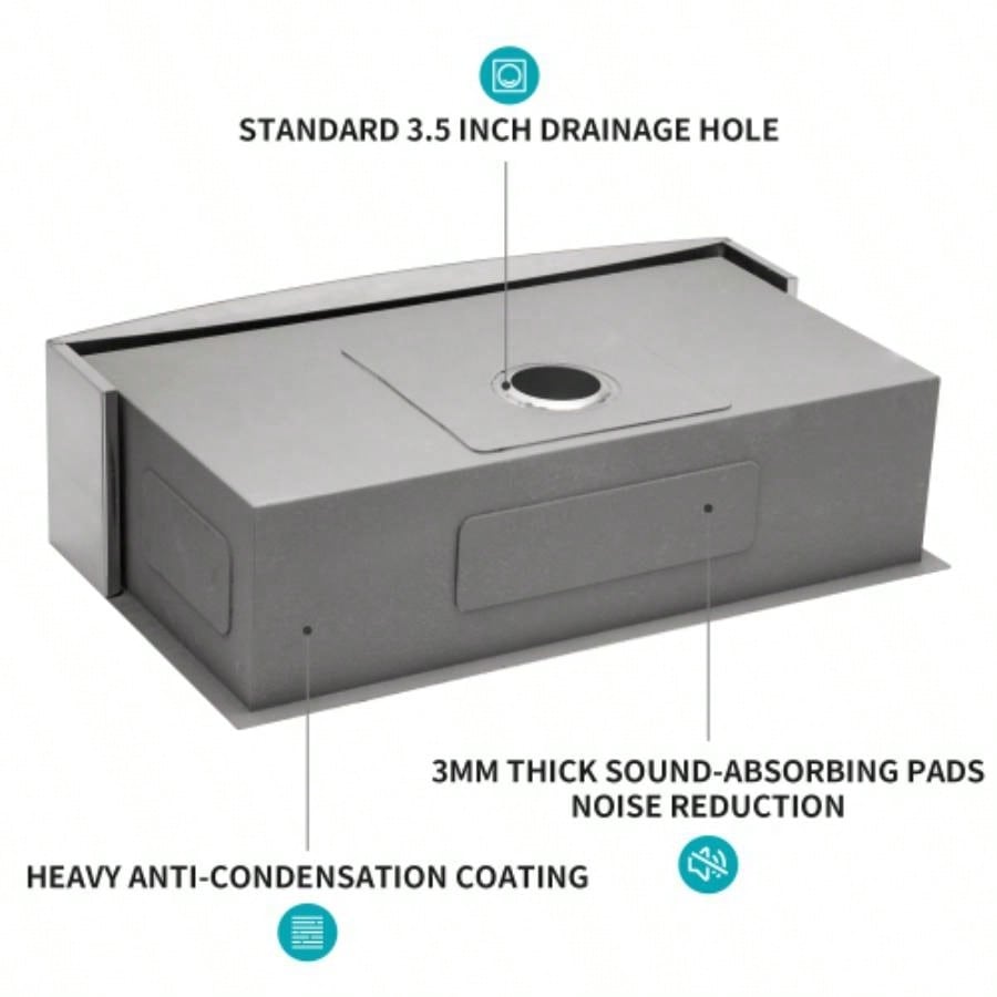 33 Farmhouse Sink - 33 Inch Kitchen Sink Stainless Steel 16 gauge Apron Front Kitchen Sink