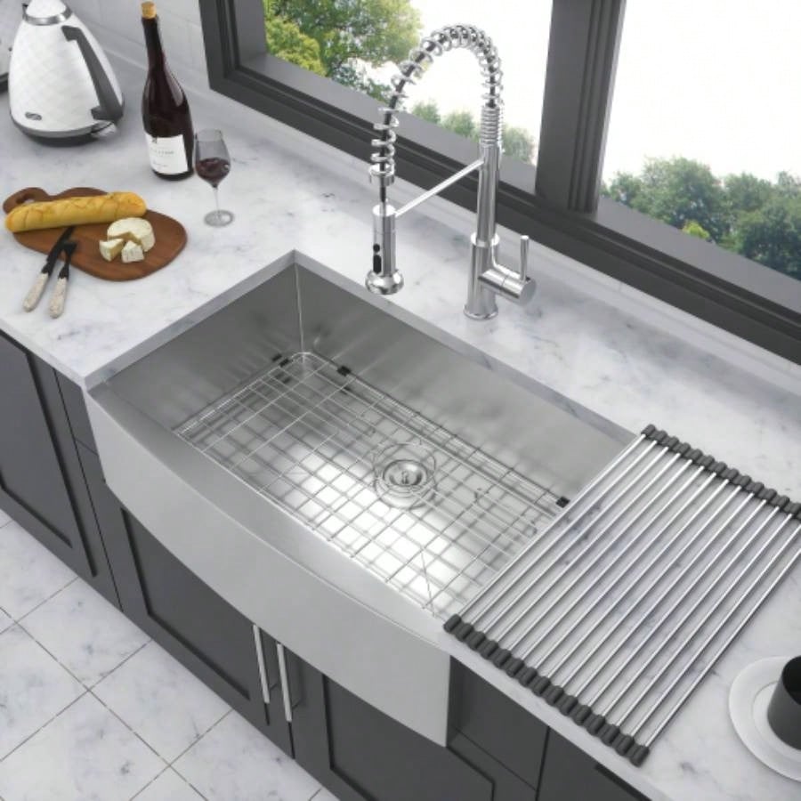 33 Farmhouse Sink - 33 Inch Kitchen Sink Stainless Steel 16 gauge Apron Front Kitchen Sink
