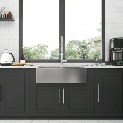 Double Bowl 50/50 Farmhouse Sink - 33x21x10 Stainless Steel Apron Front Kitchen Sink 16 Gauge with Two 10 Deep Basin