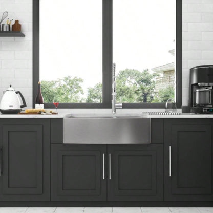 Double Bowl Farmhouse Sink - 33x20 Stainless Steel Farm Sink Undermount Apron Front Double Bowl Kitchen Sink 16 Gauge with Two 9 Deep Basin