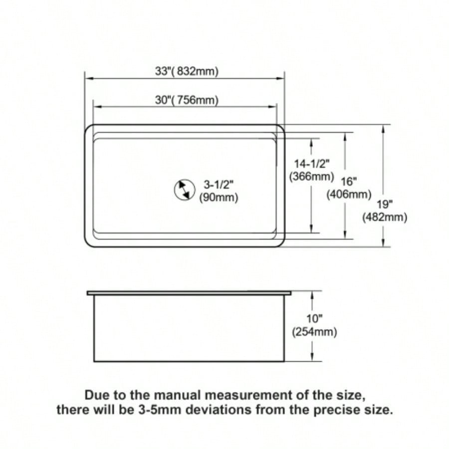Undermount White Kitchen Sink Workstation - 33 inch White Porcelain Ceramic Single Bowl Dual Mount Kitchen Sink