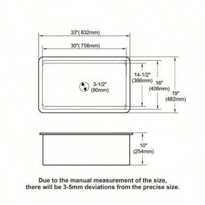 Undermount White Kitchen Sink Workstation - 33 inch White Porcelain Ceramic Single Bowl Dual Mount Kitchen Sink