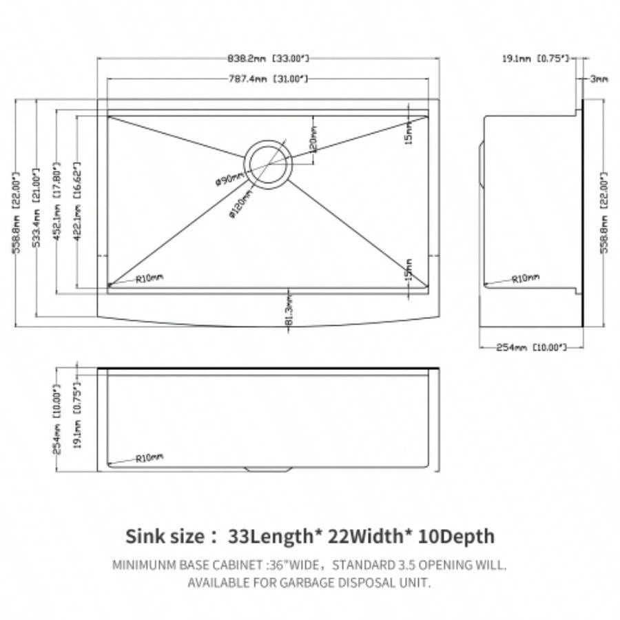 33 Black Farmhouse Sink Workstation - 33 Inch Kitchen Sink Gunmetal Black Stainless Steel 16 gauge Apron Front Kitchen Sink
