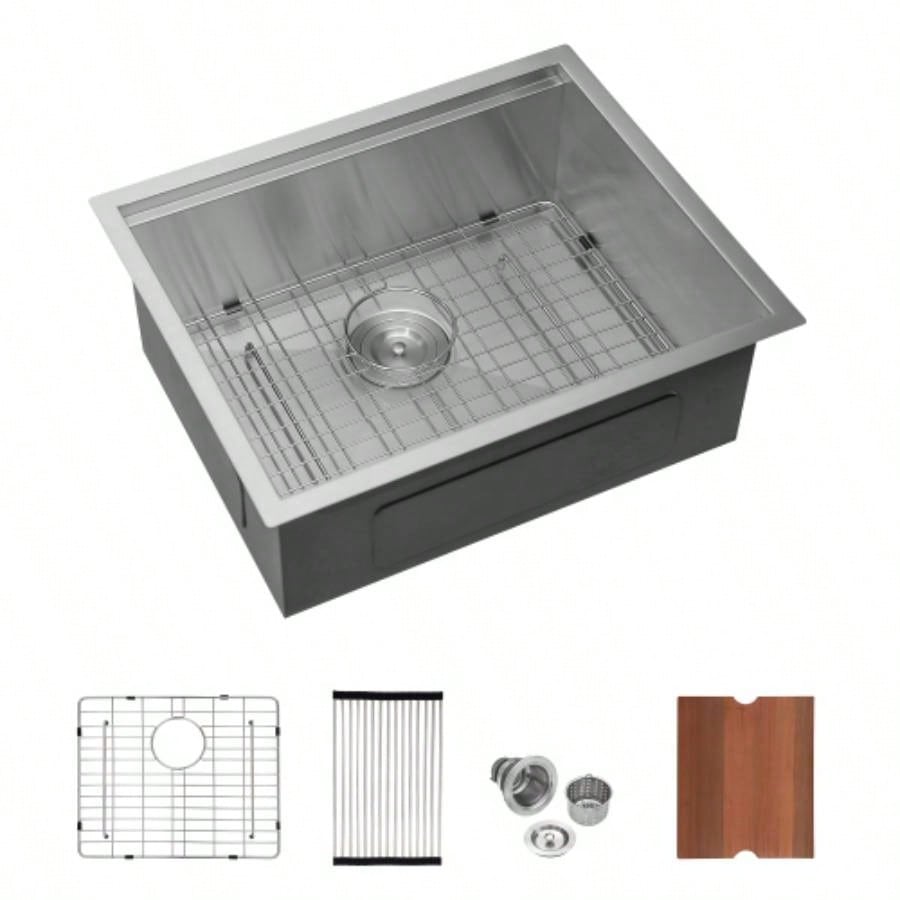 Laundry Workstation Sink - 21x 19x 13 Undermount Workstation Laundry Utility Sink Deep Single Bowl 16 Gauge Stainless Steel Laundry Tub Sinks