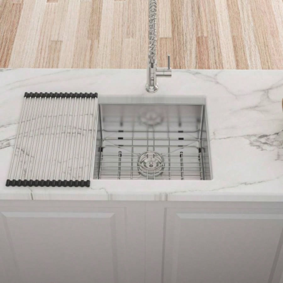 17 Inch Undermount Sink - 17x19x10 16 Gauge Single Bowl Kitchen Sink 10 Inch Deep Bar/Prep Sink Basin