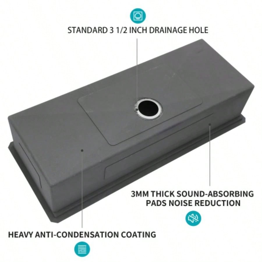 45x19 Inch Single Bowl Undermount Workstation Kitchen Sink - 16 Gauge Stainless Steel Deep Sink