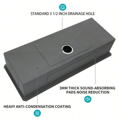 45x19 Inch Single Bowl Undermount Workstation Kitchen Sink - 16 Gauge Stainless Steel Deep Sink