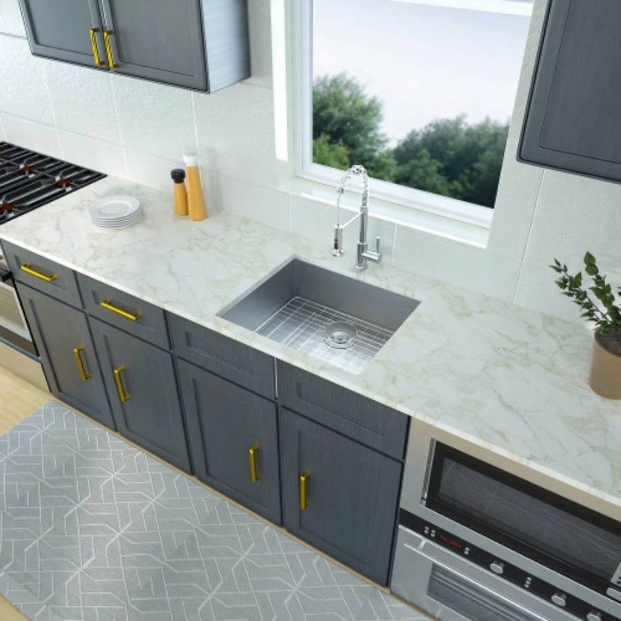 25 Inch Undermount Sink - 25x22x9 Undermount Stainless Steel Kitchen Sink 16 Gauge 9 Inch Deep Single Bowl Kitchen Sink Basin