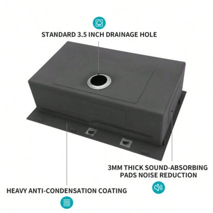 33 Drop in Kitchen Sink - 33*22 inch Kitchen Sink Drop - in Topmount Single Bowl 16 Gauge Stainless Steel Ledge Workstation Kitchen Sinks