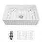 White Farmhouse Sink - 36 inch White Ceramic Single Bowl Farm Kitchen Sink