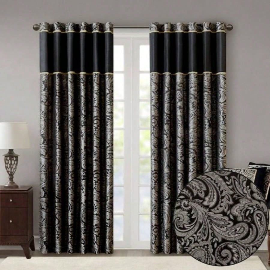 Jacquard Curtain Panel Pair2 Pcs Window Panels