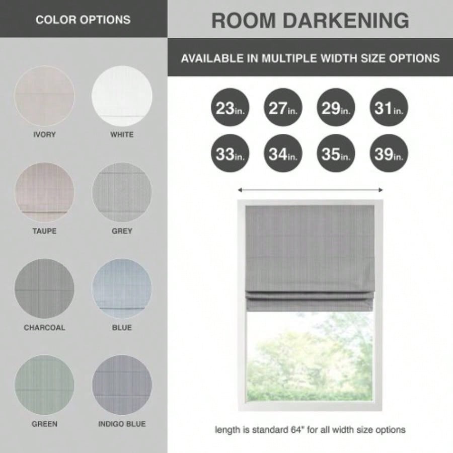 Basketweave Room Darkening Cordless Roman Shade
