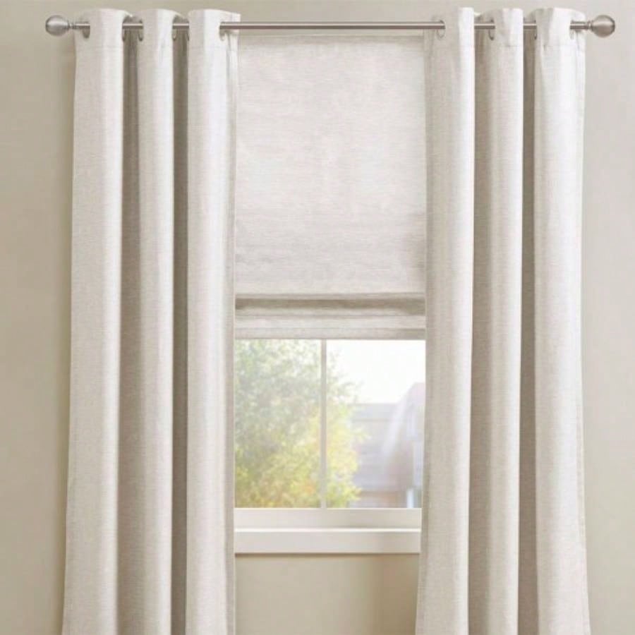 Printed Faux Silk Room Darkening Cordless Roman Shade