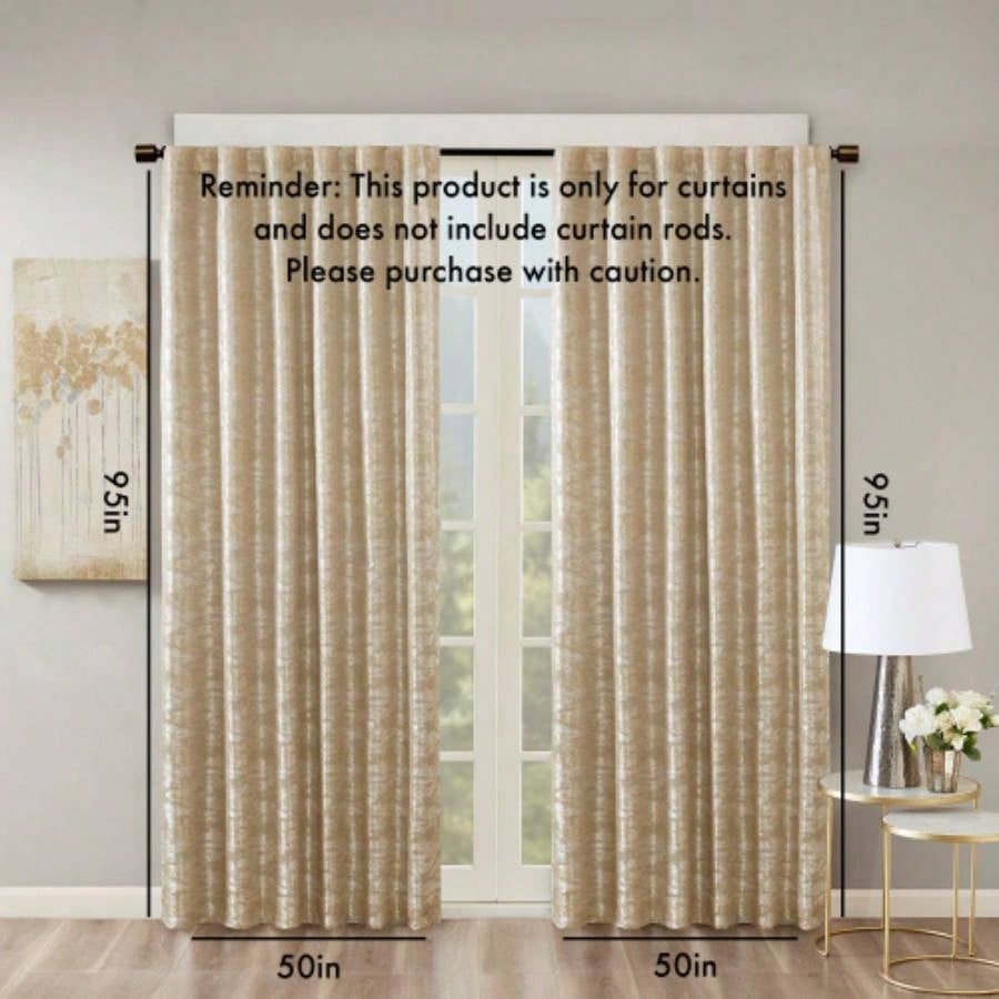 Jacquard Lined Total Blackout Rod Pocket/Back Tab Curtain PanelOnly 1 Pc Panel