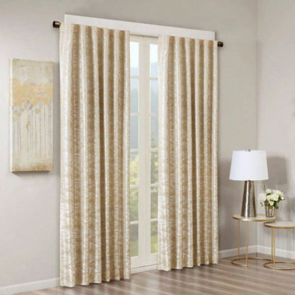 Jacquard Lined Total Blackout Rod Pocket/Back Tab Curtain PanelOnly 1 Pc Panel