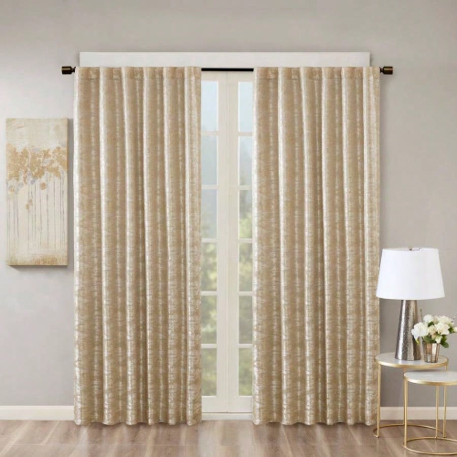Jacquard Lined Total Blackout Rod Pocket/Back Tab Curtain PanelOnly 1 Pc Panel