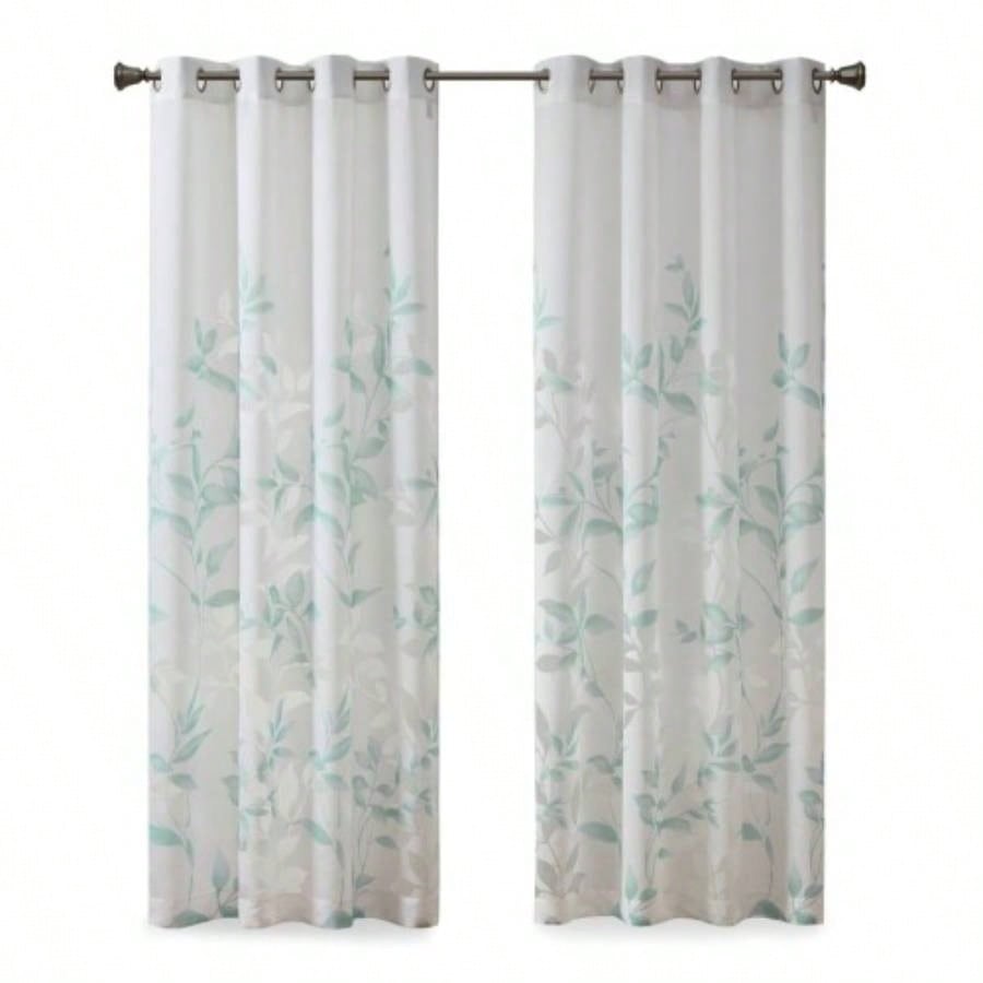 Burnout Printed Curtain Panel Pair2 Pcs Window Panels