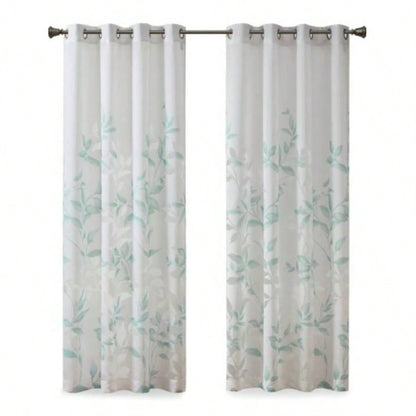 Burnout Printed Curtain Panel Pair2 Pcs Window Panels