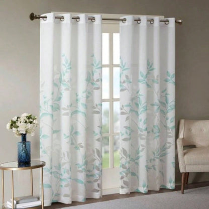 Burnout Printed Curtain Panel Pair2 Pcs Window Panels