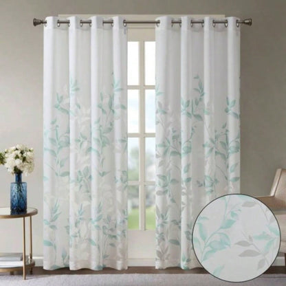 Burnout Printed Curtain Panel Pair2 Pcs Window Panels