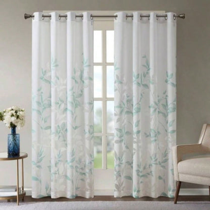 Burnout Printed Curtain Panel Pair2 Pcs Window Panels