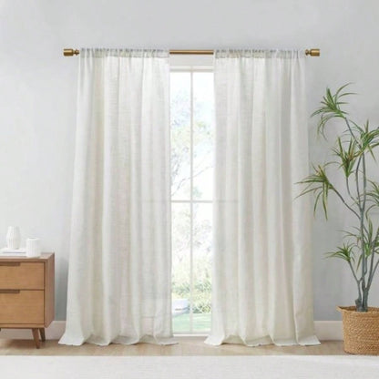 Linen Blend Light Filtering Curtain Panel Pair2 Pcs Window Panels