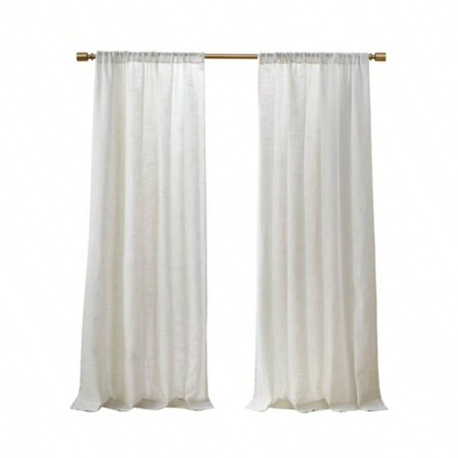 Linen Blend Light Filtering Curtain Panel Pair2 Pcs Window Panels