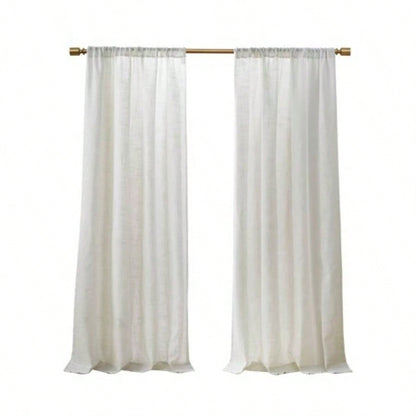 Linen Blend Light Filtering Curtain Panel Pair2 Pcs Window Panels