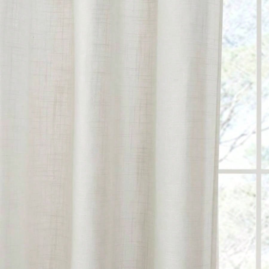 Linen Blend Light Filtering Curtain Panel Pair2 Pcs Window Panels