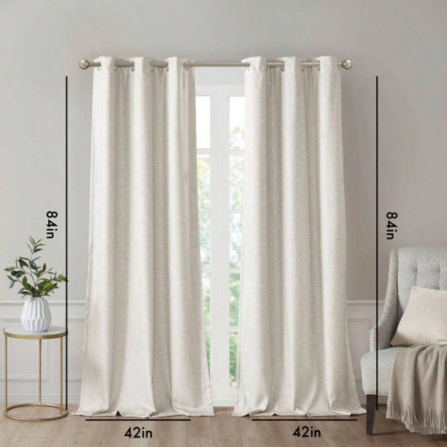 Tonal Printed Faux Silk Total Blackout Curtain Panel Pair2 Pcs Window Panels