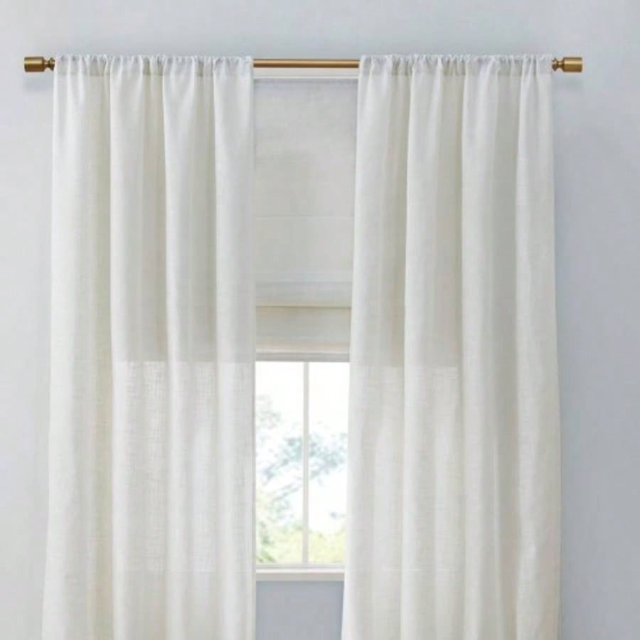 Linen Blend Light Filtering Curtain Panel Pair2 Pcs Window Panels