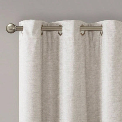 Tonal Printed Faux Silk Total Blackout Curtain Panel Pair2 Pcs Window Panels