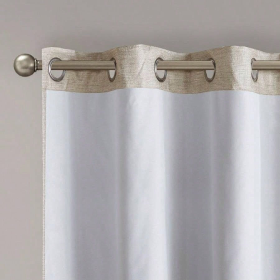 Tonal Printed Faux Silk Total Blackout Curtain Panel Pair2 Pcs Window Panels