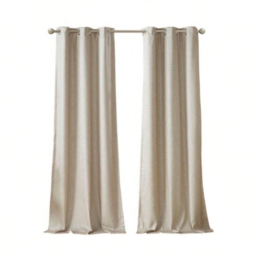 Tonal Printed Faux Silk Total Blackout Curtain Panel Pair2 Pcs Window Panels