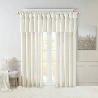 Twist Tab Lined Window Curtain Panel Pair White 2 - PK 50x84