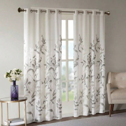 Burnout Printed Curtain Panel Pair2 Pcs Window Panels