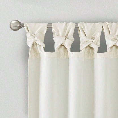 Twist Tab Lined Window Curtain Panel Pair White 2 - PK 50x84