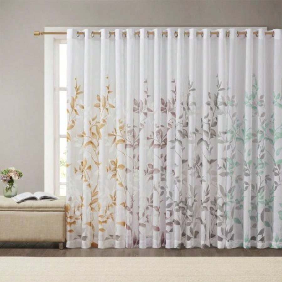 Burnout Printed Curtain Panel Pair2 Pcs Window Panels