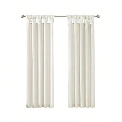 Twist Tab Lined Window Curtain Panel Pair White 2 - PK 50x84